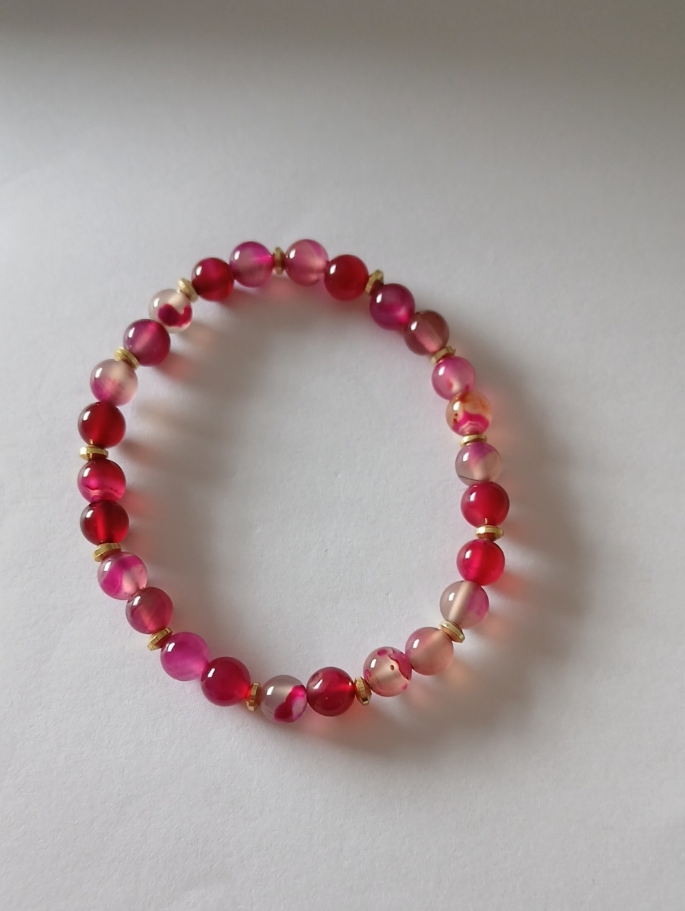 Pink Tourmaline Natural Gemstone Beaded Bracelet